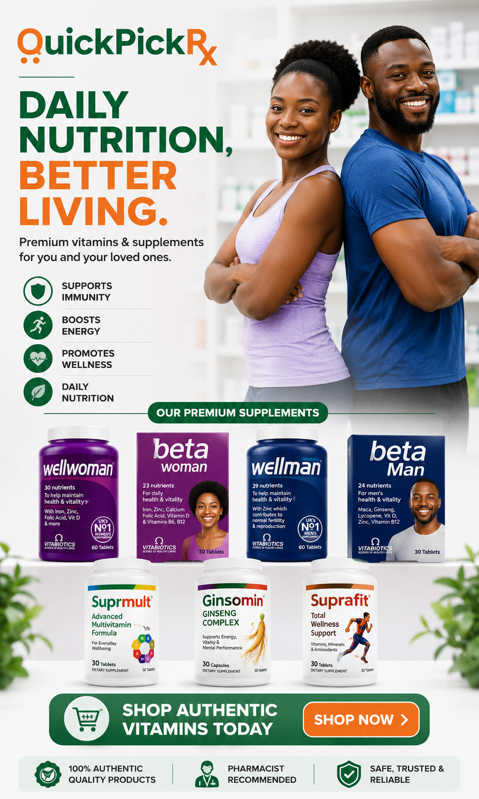 Nutritional supplements and Multi-Vitamins supply in Ibadan